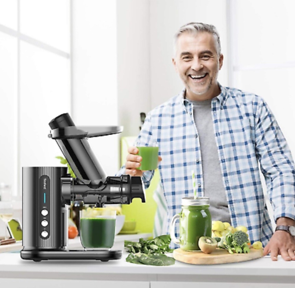 Juicer Machine Masticating Juicing Veggie Fruit Extractor Cold Press 2Speed Mode