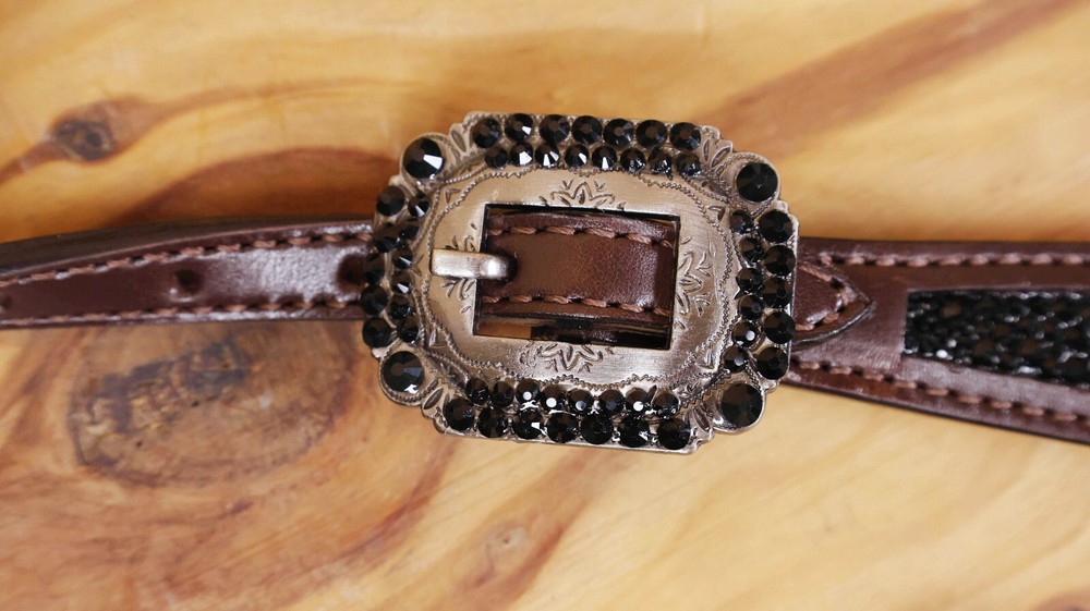 MOUSM One Ear Headstall & Breast Collar Set - Gladiator Style with Bling Strings