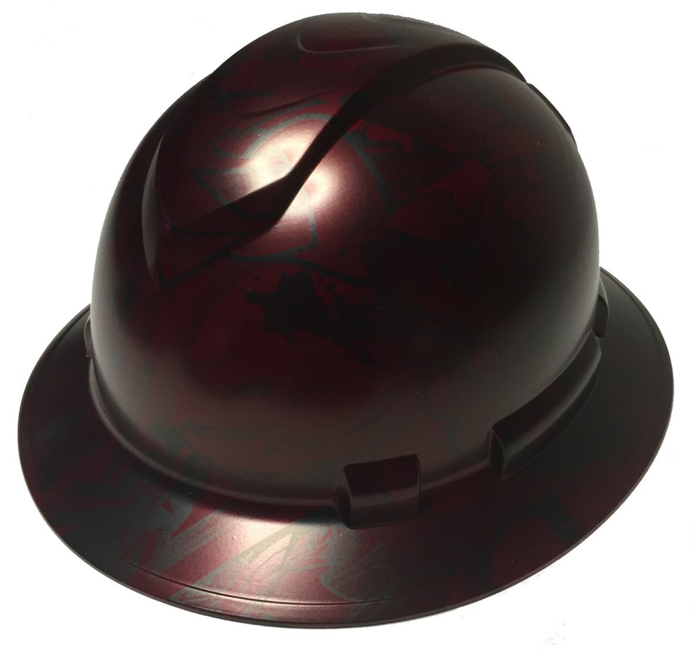 Hydro Dipped Custom Hard Hat Ridgeline Full Brim Brandywine Red Graffiti