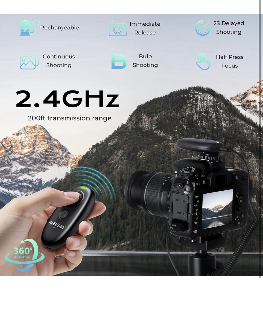 AODELAN Camera Remote Control | Wireless Shutter Release | for Sony Models