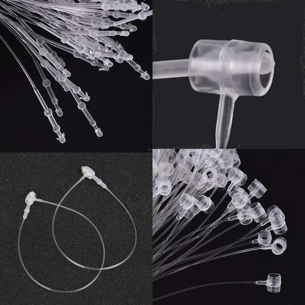 2000 Pcs 5 Inch Plastic Fastener Hang Tag Clear Snap Lock Pin Security Loop