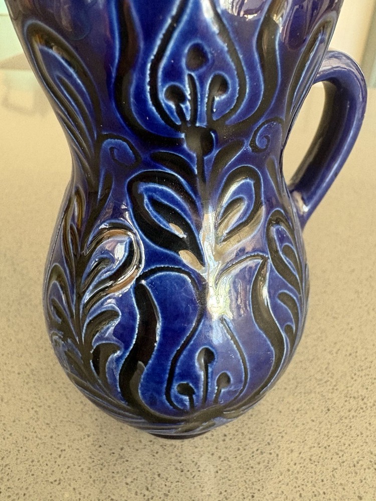 Small Korand Romanian Glazed Pitcher Blue
