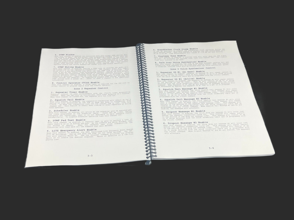 Cat-1000 Repeater Controller Manual: 130 Pages - Black & White, Coil Bound
