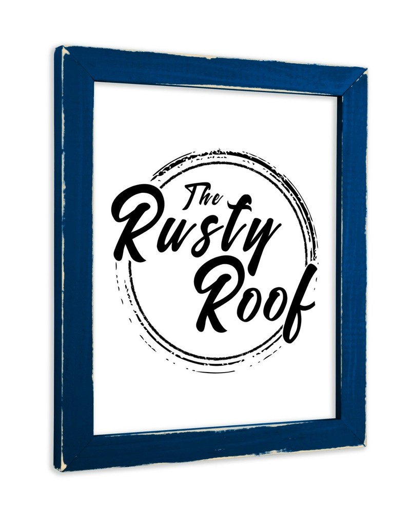 Distressed Emily - Deep Blue Picture Frame - Solid Wood