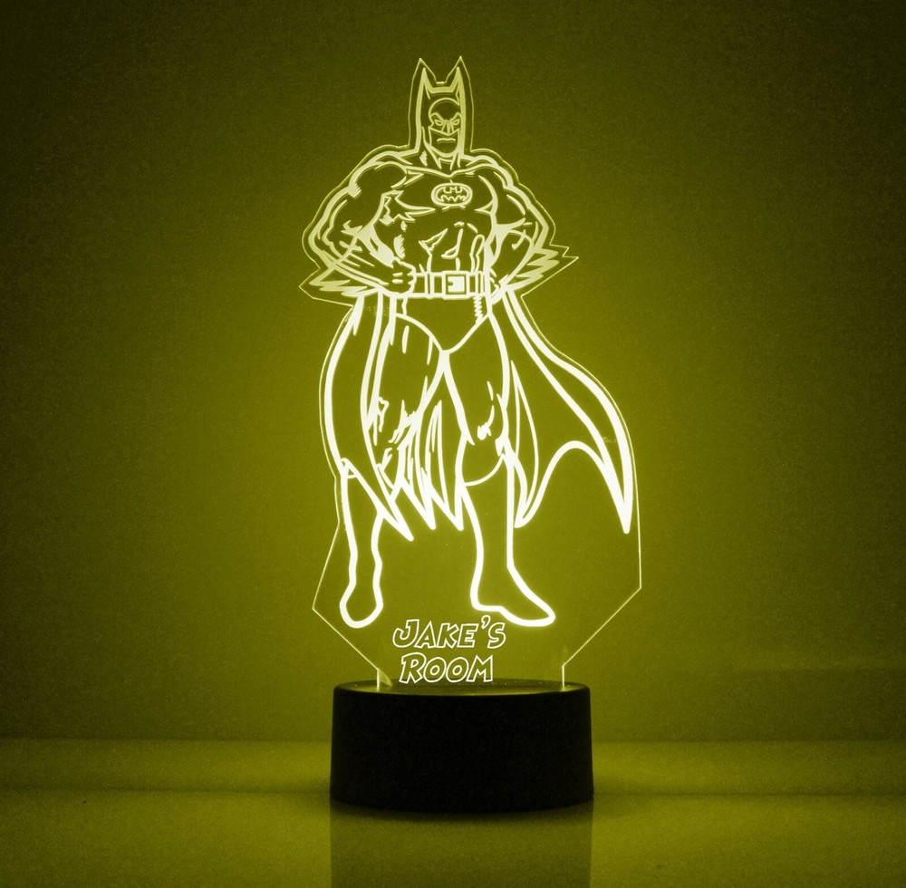 Batman Personalized FREE, LED Night Light Lamp with Remote Control LED Light