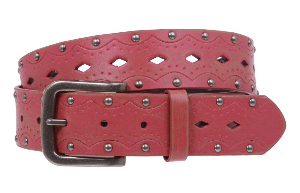 Snap on Studded Vintage Embossed Jean belt