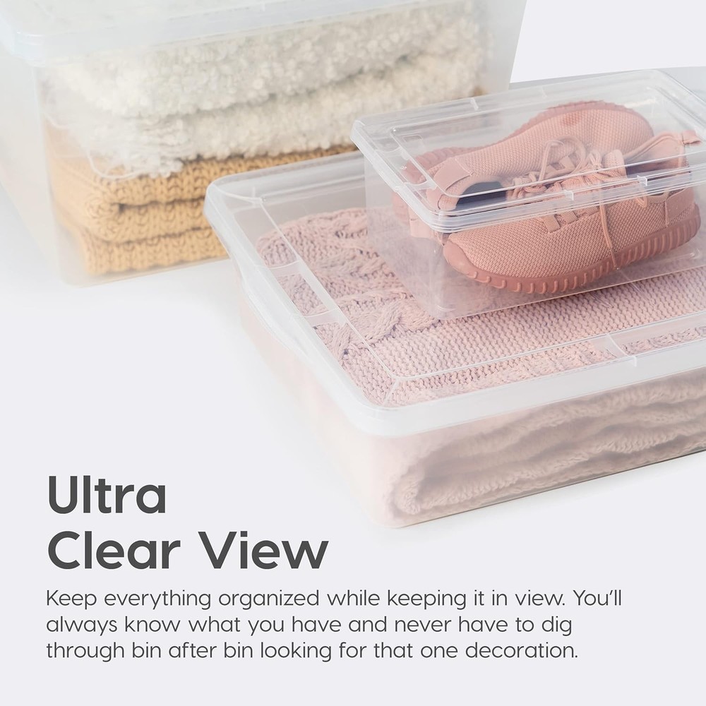 6-Piece Lidded Storage Container Set, 6-Quart Capacity - BPA-Free Plastic