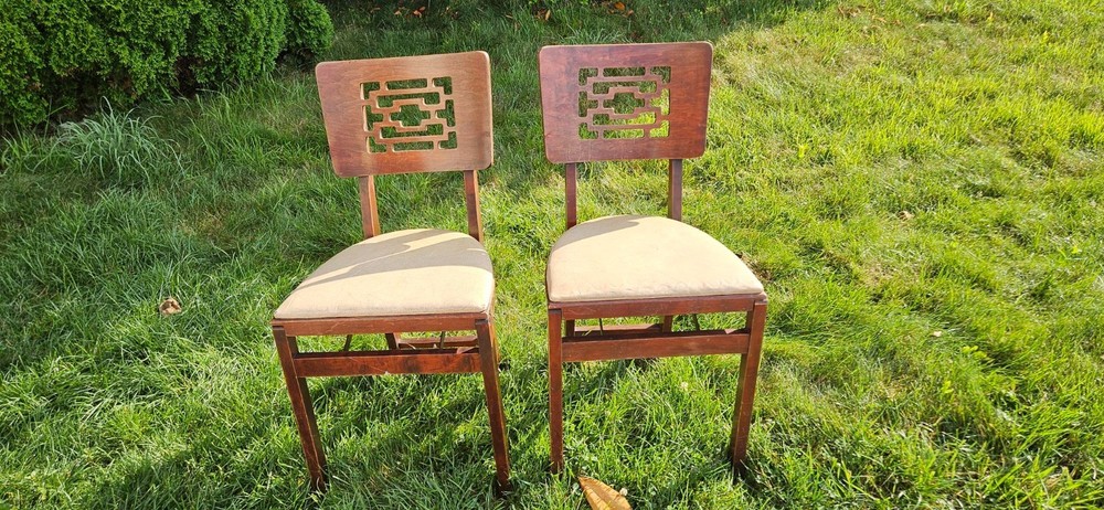 Stakmore Chinoiserie PAIR folding chairs