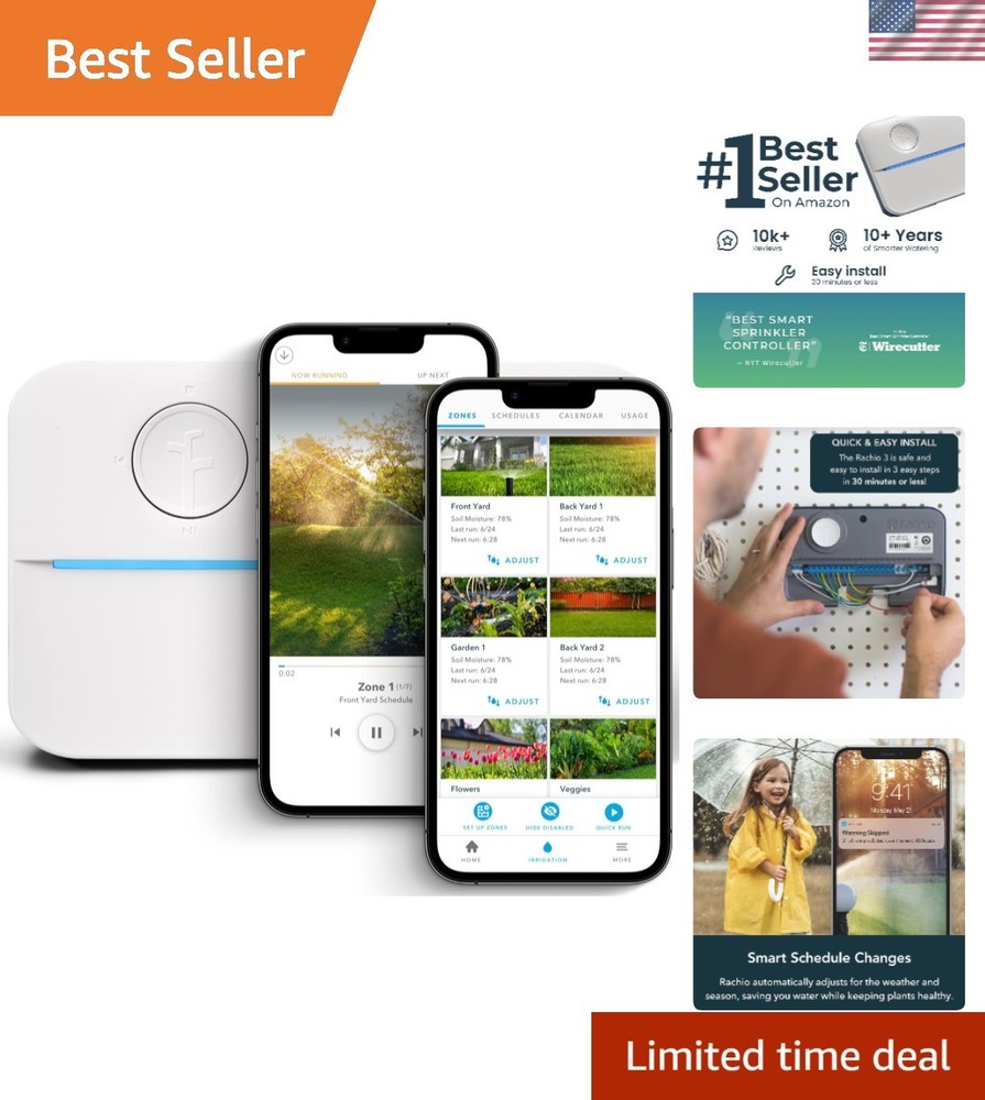 Advanced Smart Sprinkler System – 8-Zone Controller with DIY Installation Ease