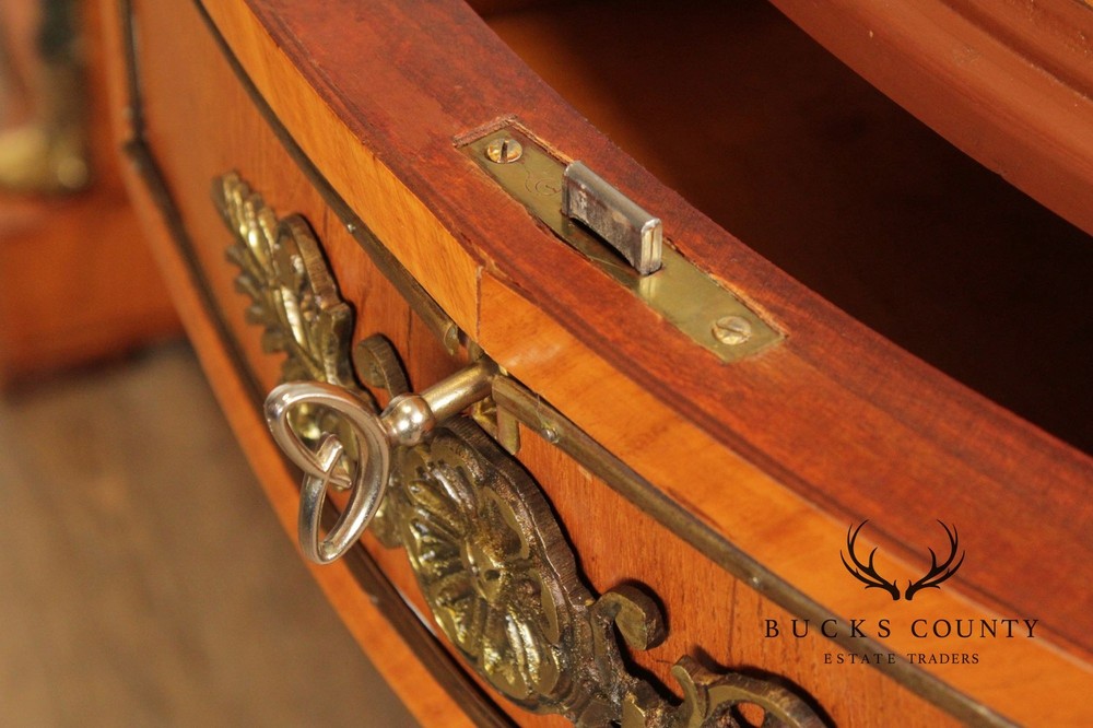 Classical Revival Walnut Ormolu Mounted Desk With Leather Top