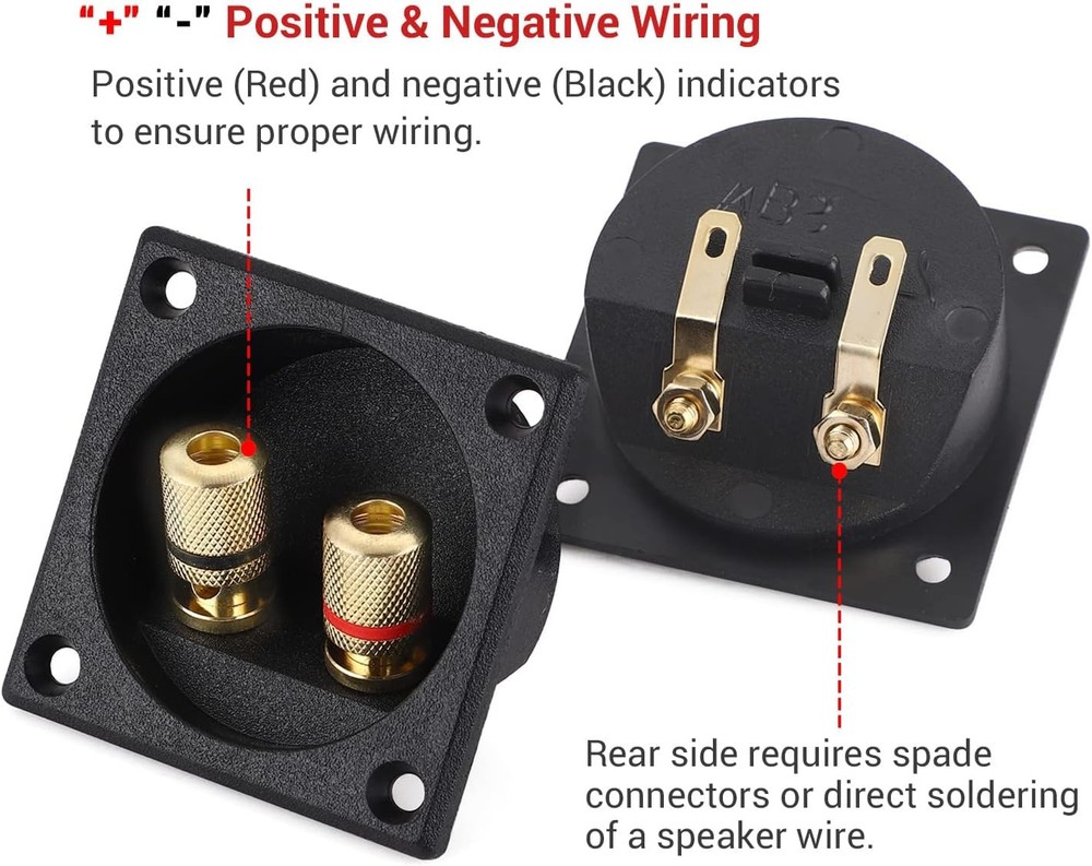 2-Way Speaker Terminal Facmogu 2.2in Binding Post Cup 2pcs