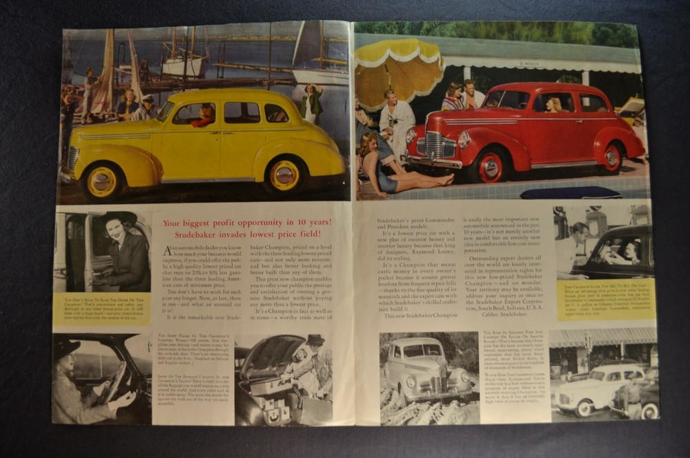 1939 Studebaker Champion Brochure Folder Export Ad Nice Original 39