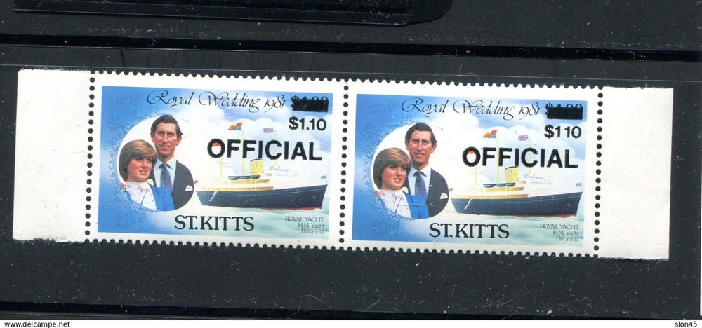St Kitts 1983 Royal Wedding Official 1.10 missing dot error MNH 16607