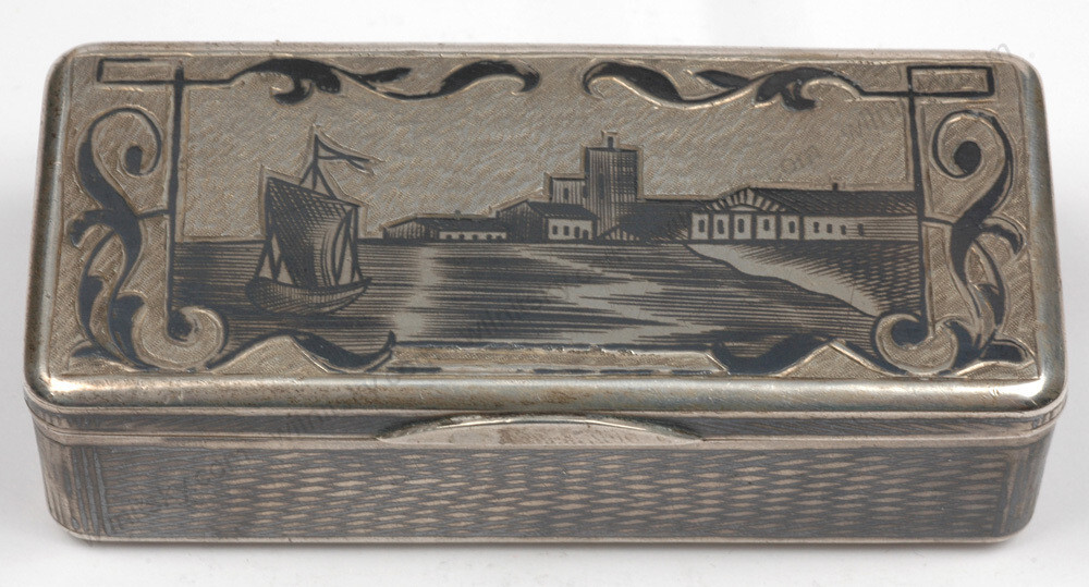 Moscow silver with niello box, 1857