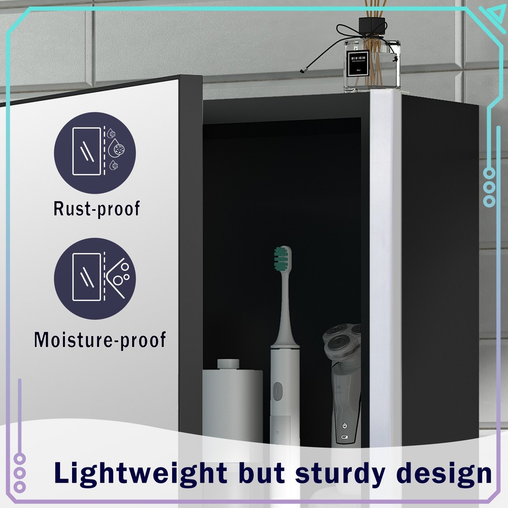 Modern LED Illuminated Mirror Cabinet with Lights, Switch, for Bathroom