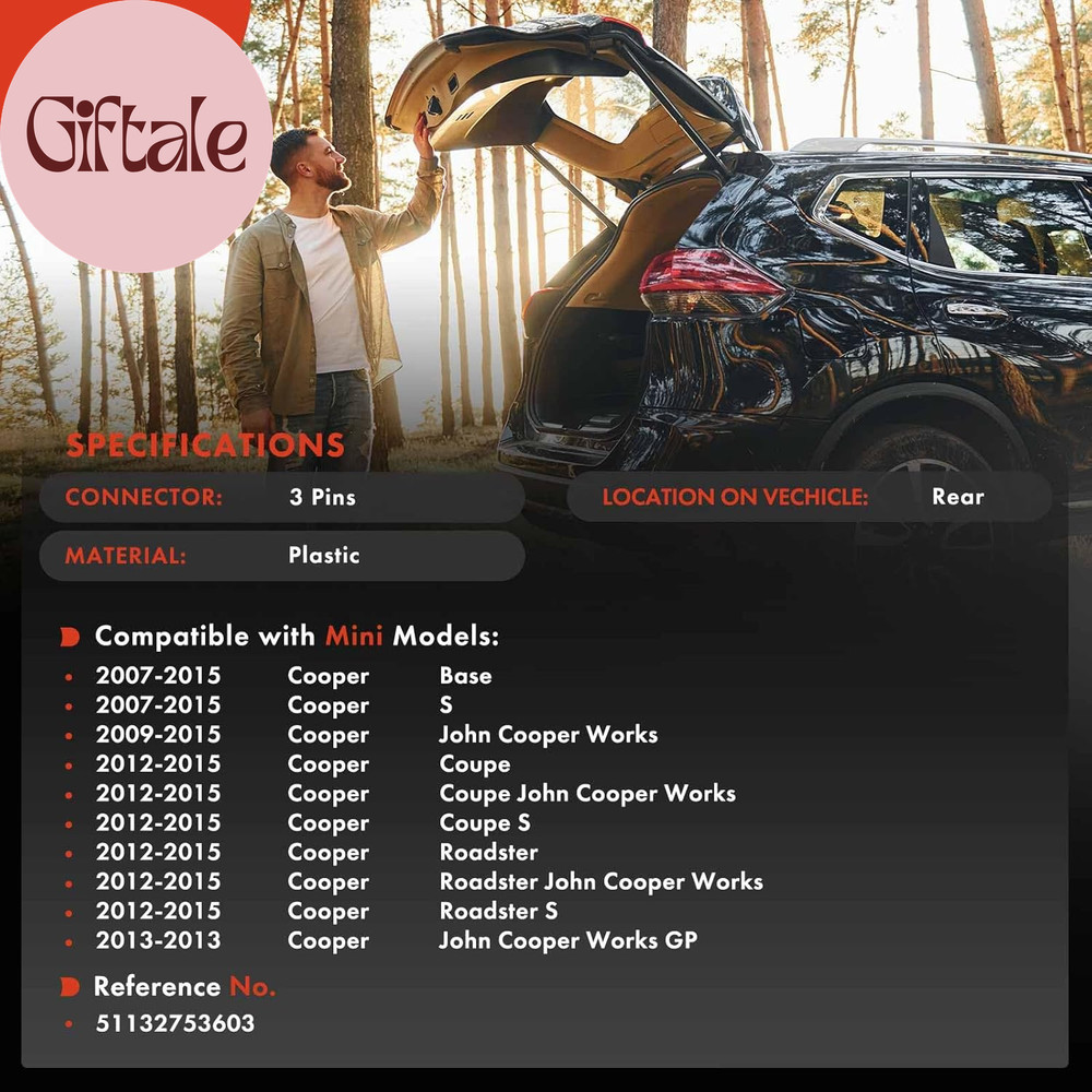 Tailgate Handle Release Switch Compatible with Mini Cooper 2007-2015, Rear Side