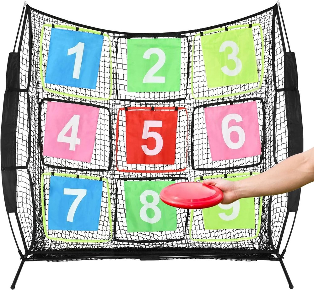 Disc Golf Net Portable Disc Training Net,9 Target Multifunctional Practice Net..