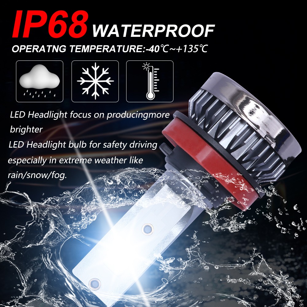 Pair H11 LED Headlight Kit Low Beam Bulb Super Bright 6500K White 1000000LM