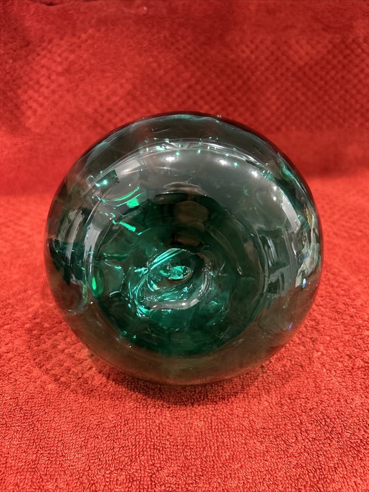 Studio art class pitcher applied handle bluish green