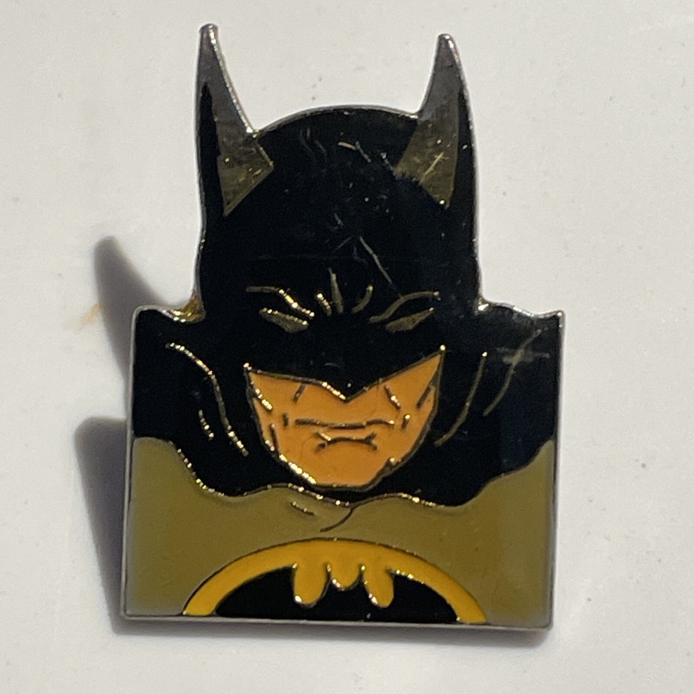 1988 BATMAN Black & Silver Enamel LAPEL PIN Gift Creations DC COMICS