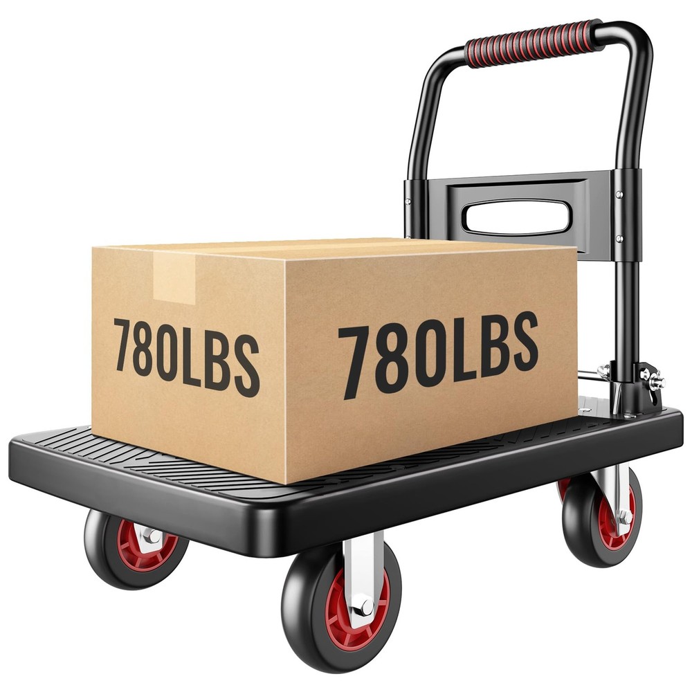 Foldable Push Cart, Foldable for Easy Storage and 360 Degree Swivel Wheels wi...