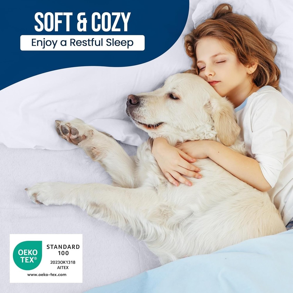 Waterproof Mattress Protector - Full Size, White, 200 GSM