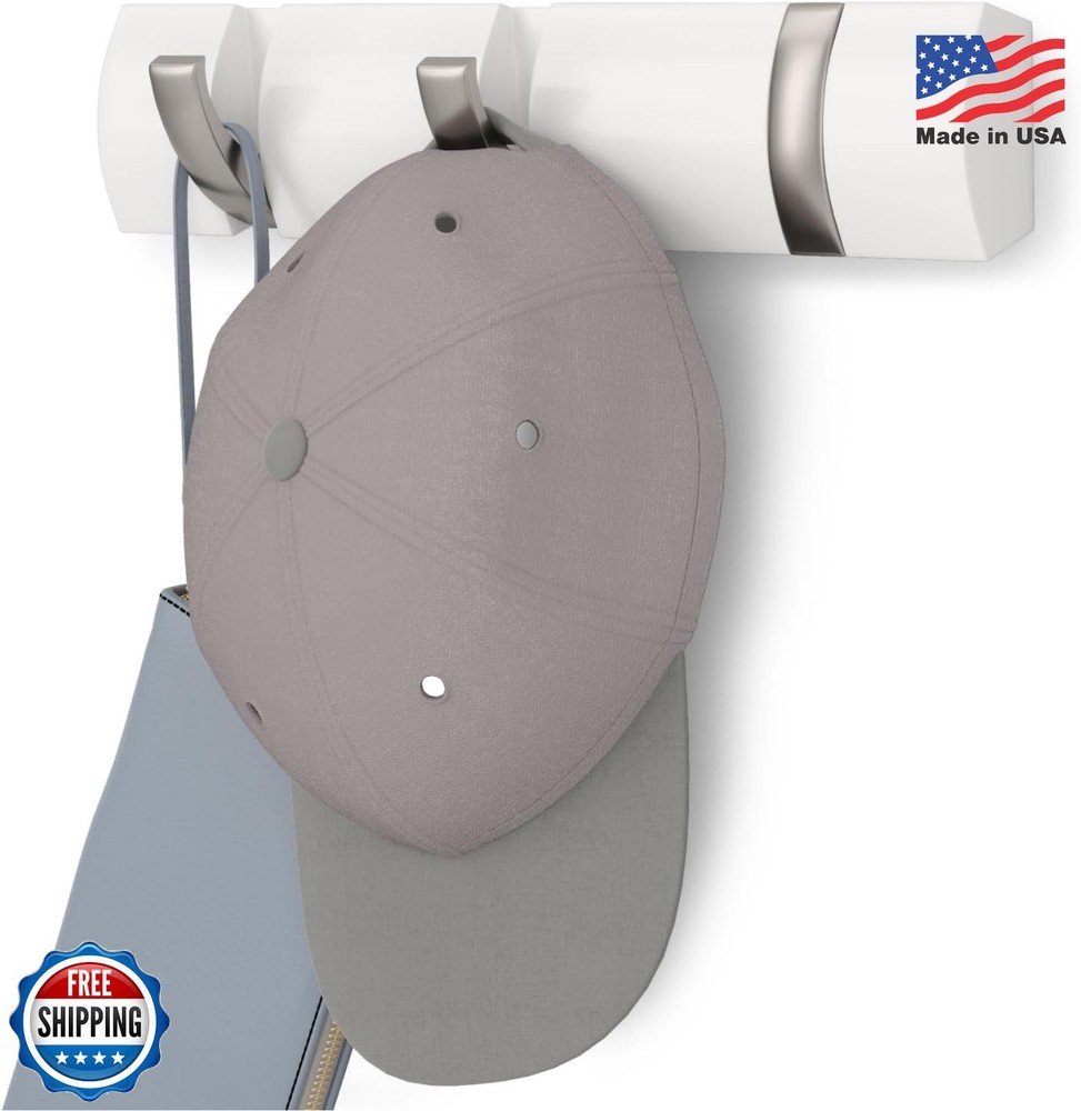 Umbra Flip Wall Mount Coat Rack 3 Hooks White Nickel Space Saving