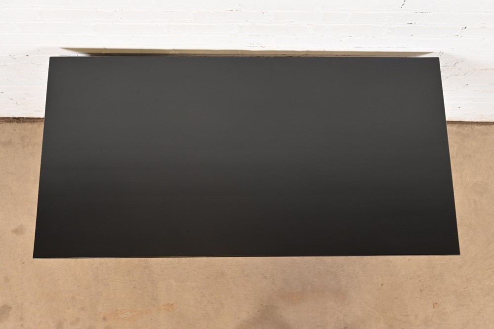 Paul McCobb Planner Group Mid-Century Modern Black Lacquered Desk, Refinished