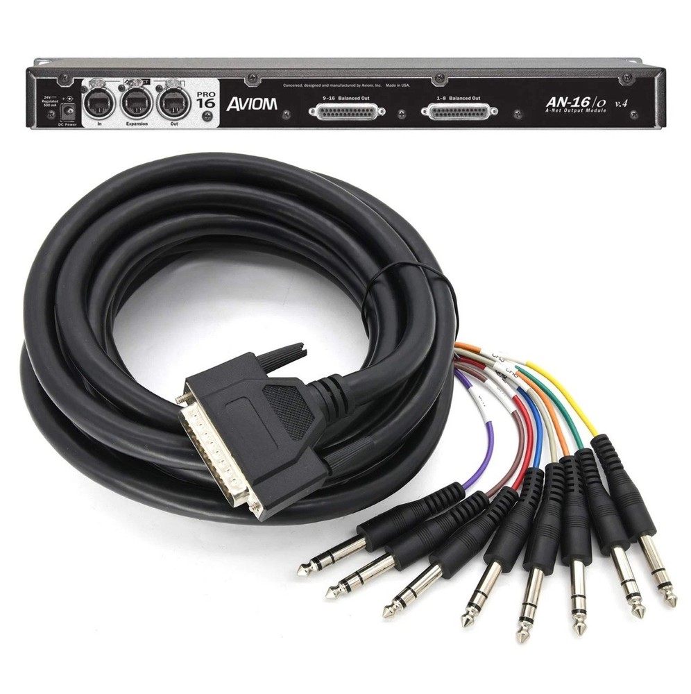Balanced Snake DB25 TRS Interface to 1/4 TRS Analog Recorder Interface Cable 8 C