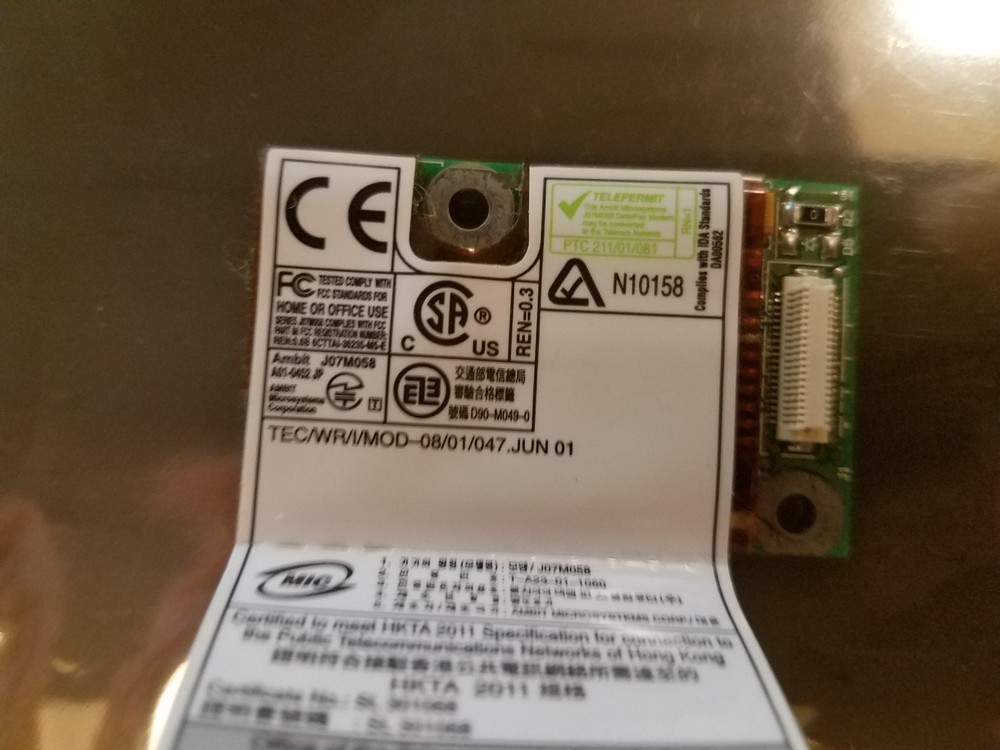 IBM 26P8256 Mini PCI Fax Modem Board