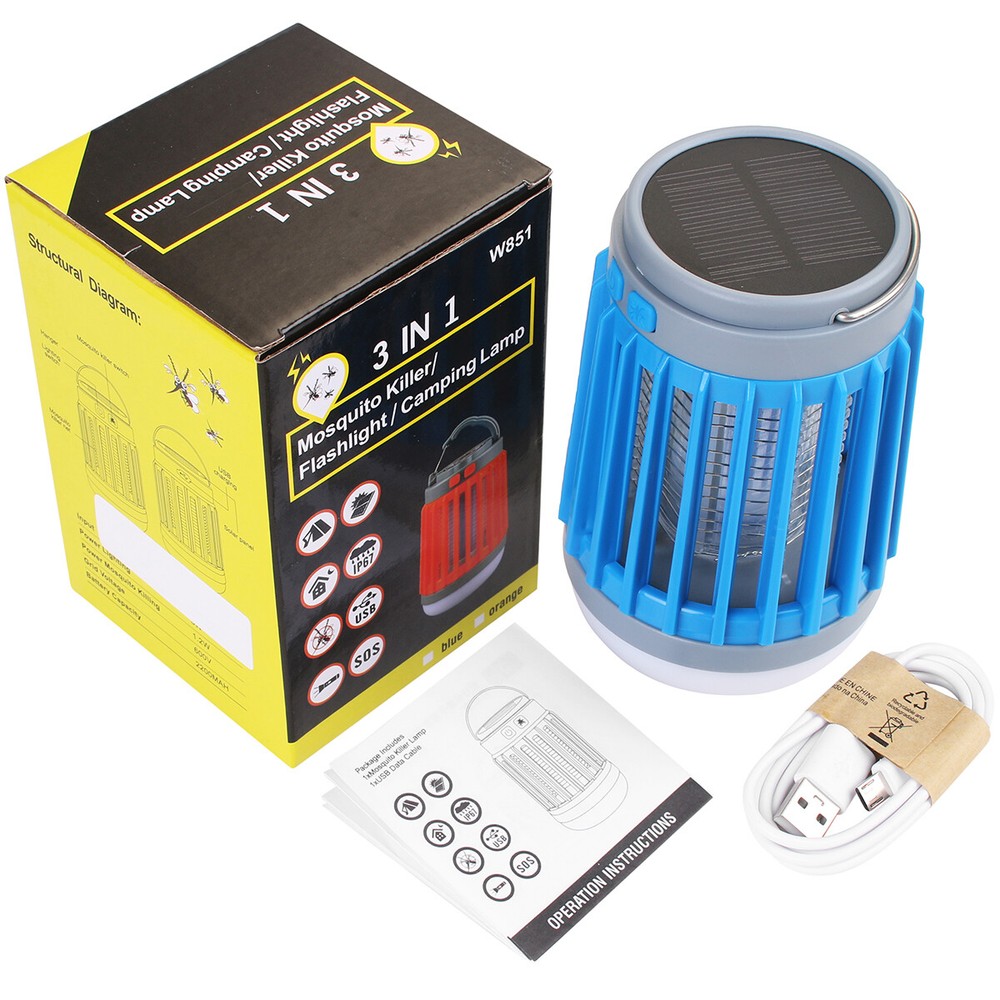 Electronic Solar Mosquito Killer Lamp USB Hanging Light Fly Bug Insect Zapper