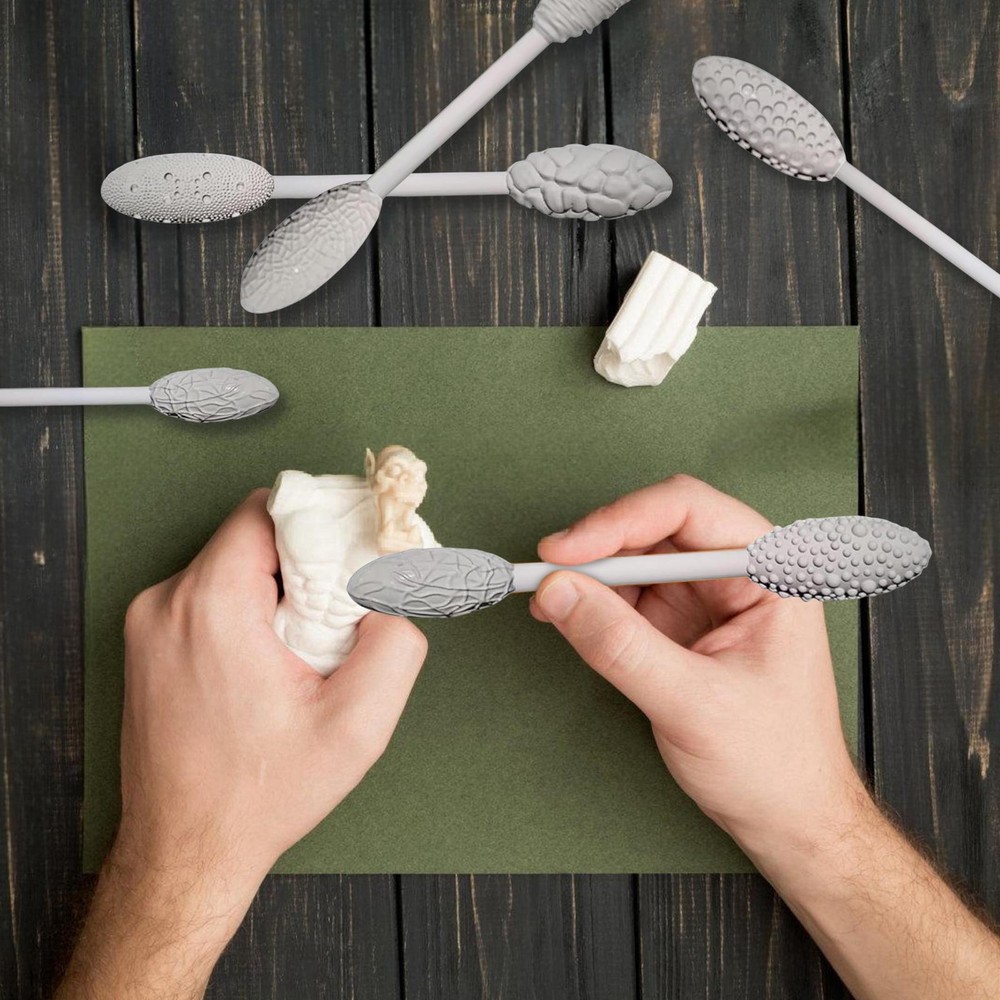 5pcs Texture Tool Sets For Clay Art Double-Ended Pottery Roller Sculpting Kit