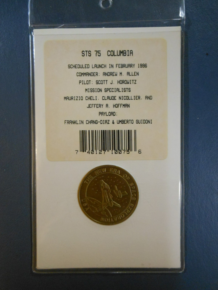 Space Shuttle Crew Emblem STS-75 Columbia 1996