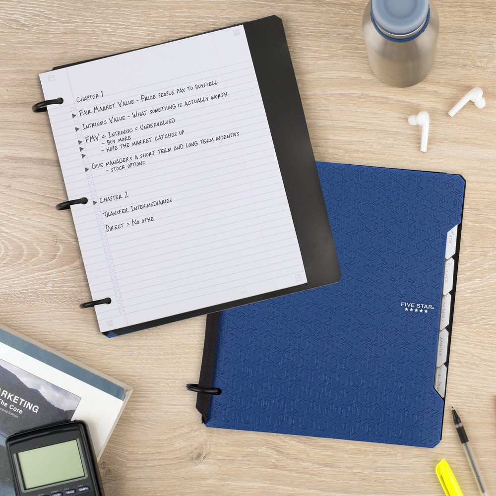 Flex Refillable College Ruled Notebook Plus Study App 1" Pacific Blue Plastic 3