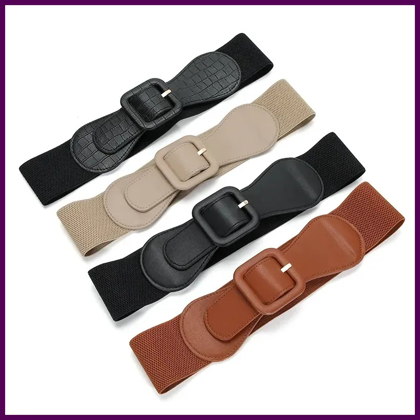 2024 Cross Border New Square Button Packaging Decoration Woven Elastic Wide