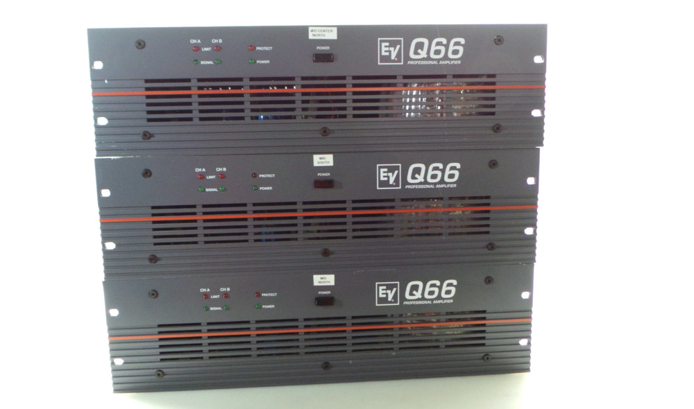 Electro-Voice EV Q66 2-Channel Power Amplifier Powers On, Working