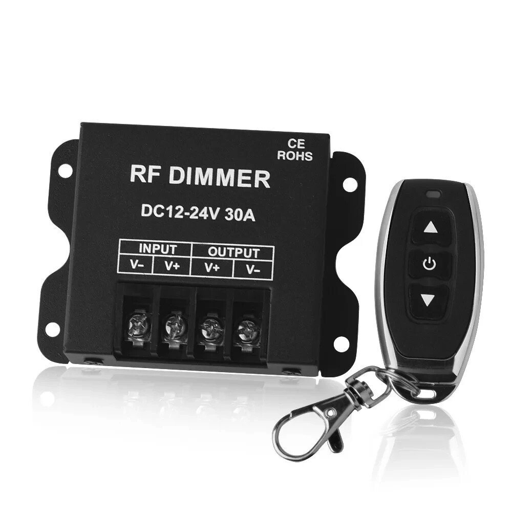 Led Single Strip Dimmer DC12-24V 30A 360W Output Controller RF Wireless Remote