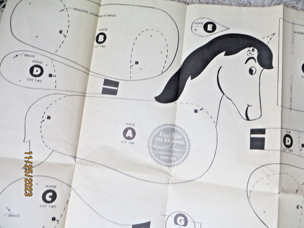 Vintage Farmyard Pull Toys No. 79 Easi-Bild Pattern 1952