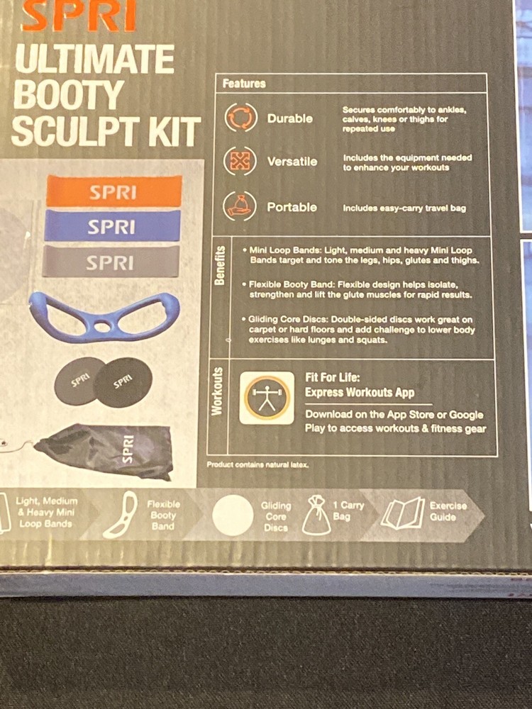 ULTIMATE BOOTY SCULPT KIT BOOTY BAND LOOP BANDS CORE DISCS & BAG NEW IN BOX