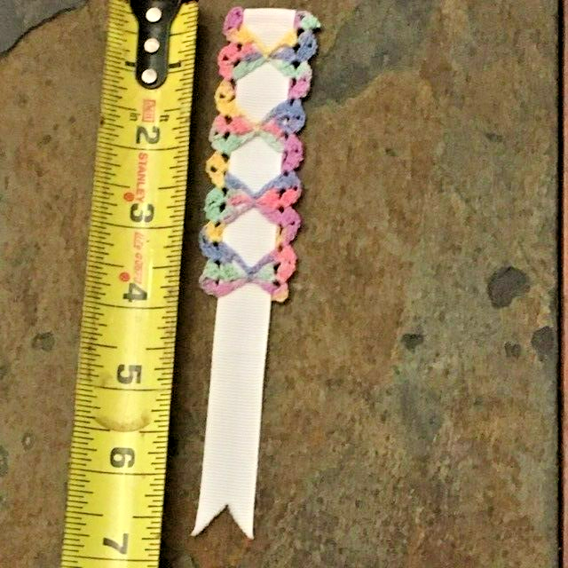 Handmade Crocheted Bookmark -rainbow colors