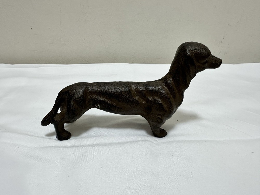SOLID Cast Iron Dachshund Dog Doorstop