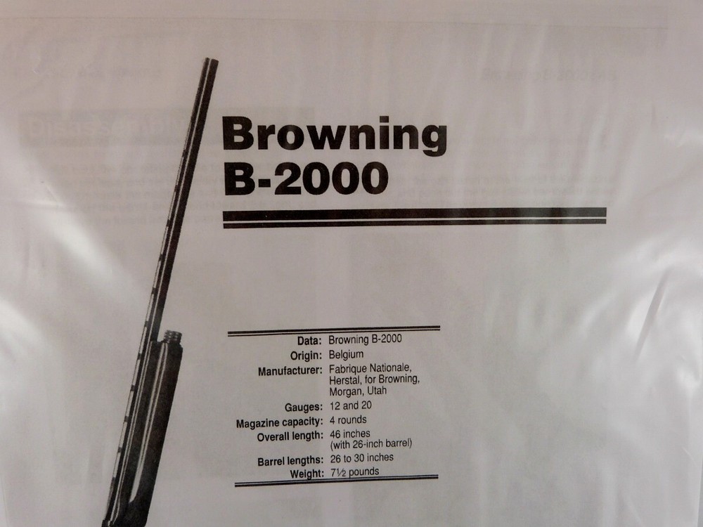 BROWING B-2000 BREAK DOWN INSTRUCTION KIT