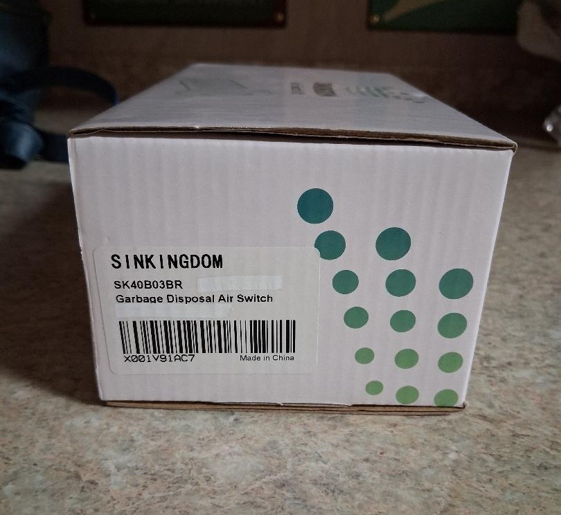 SINKINGDOM Garbage Disposal Button / Air Switch Kit 60+" cord, NEW Open Box