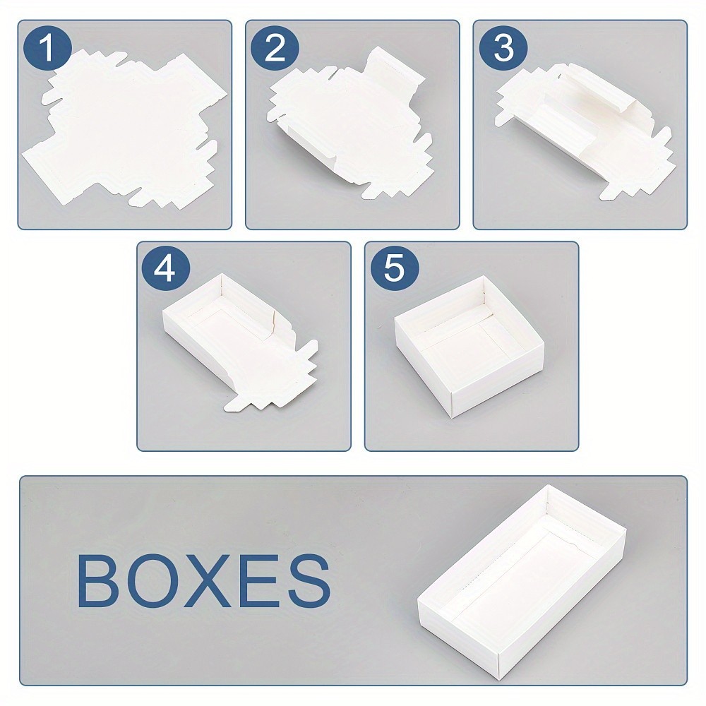 1bag 10pcs 5 style Present Gift Paper box White Square Paper Packaging boxes