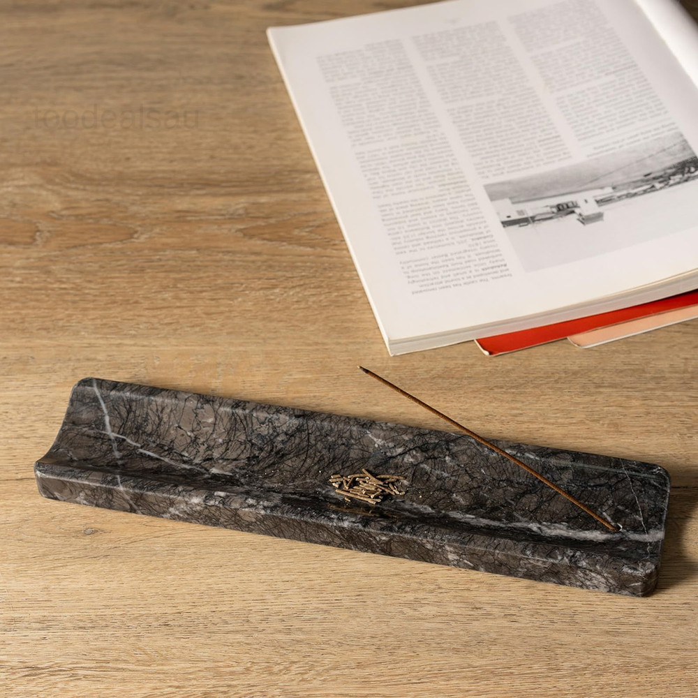 Marble Incense Holder, Holder for Sticks, Black