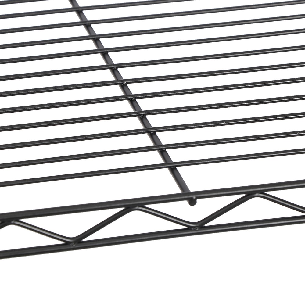 5 Layer Unit Wire Rack Storage Shelf Black Holder Kitchen Display Office Black