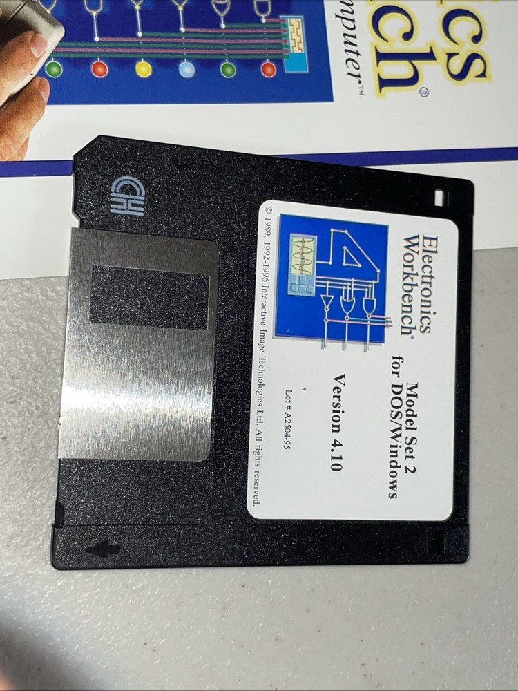 Model Set 2 For Electronics Workbench 4.1 3.5" Disk Computer PC Windows Software