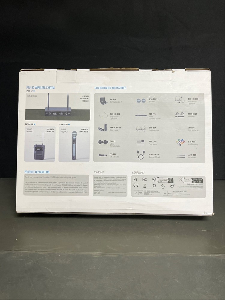 Phenyx Pro Wireless Microphone System, Metal Wireless Mic Set, Handheld Cordless