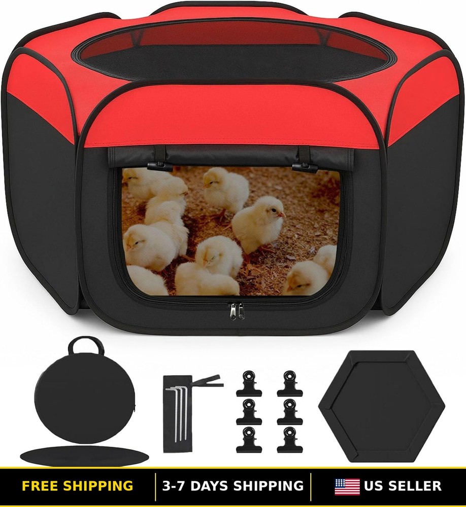 Chicken Brooder Box for Chicks - Pop Up Chick Starter Kit and Brooder Pen
