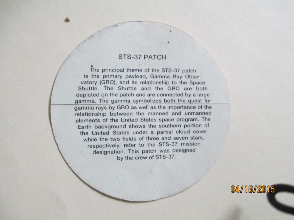 STS-37 Patch GRO Space Shuttle